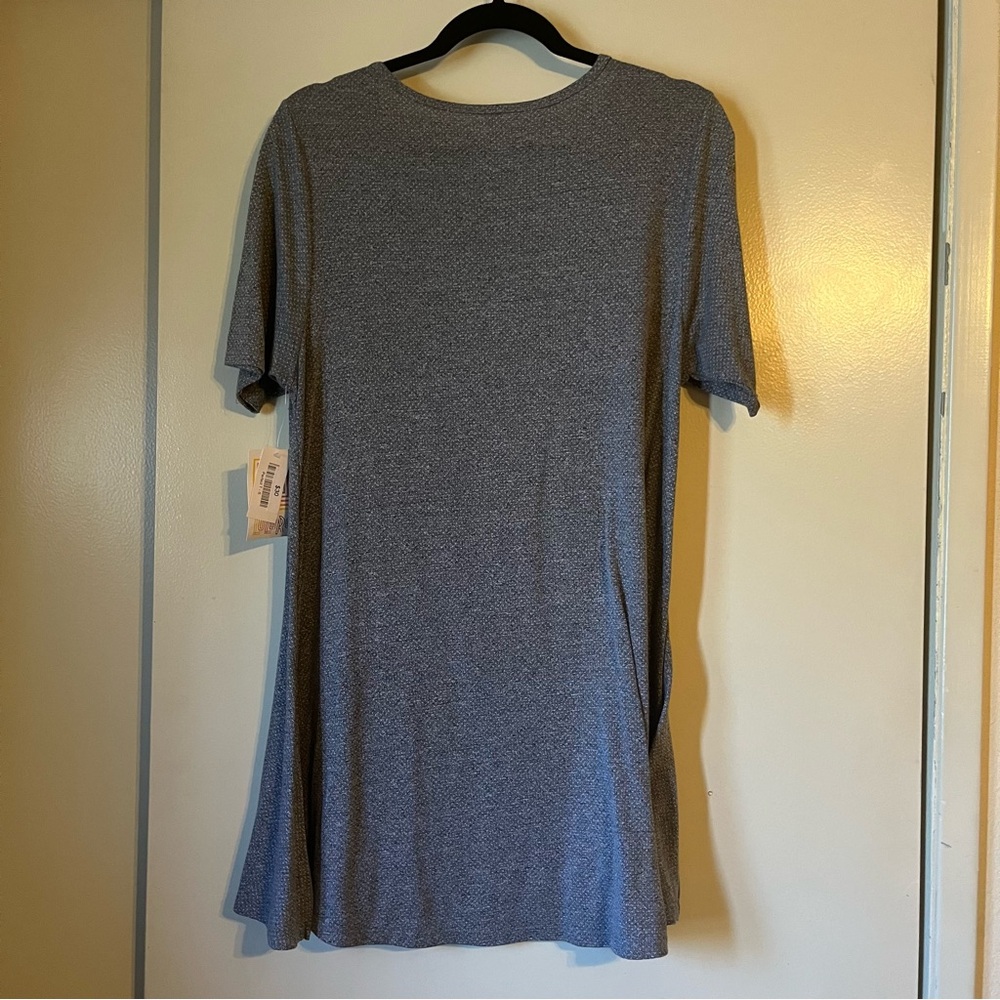 Lularoe Small Perfect T Gray White Microdots Rayon NEW NWT Polka Dot - Picture 6 of 8